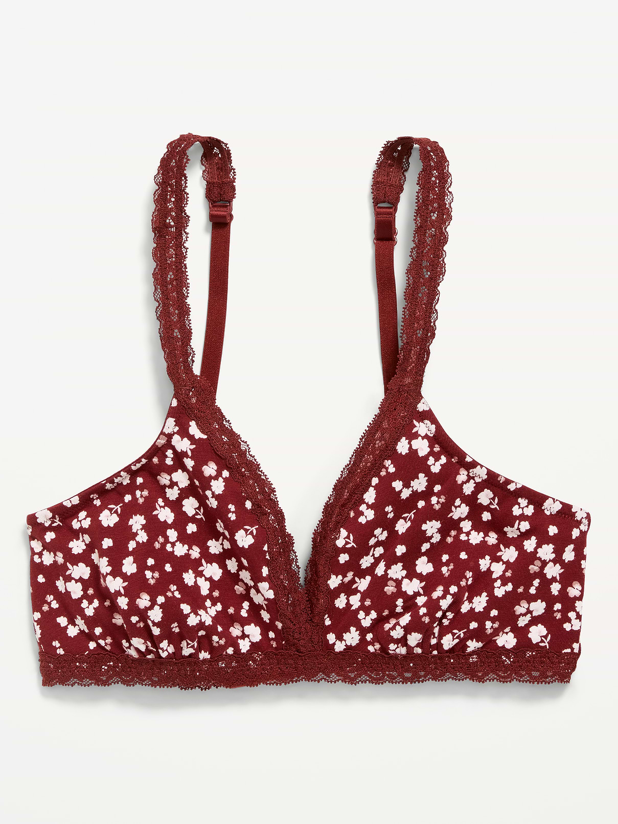 Image number 3 showing, Lace-Trim Cotton Triangle Bralette