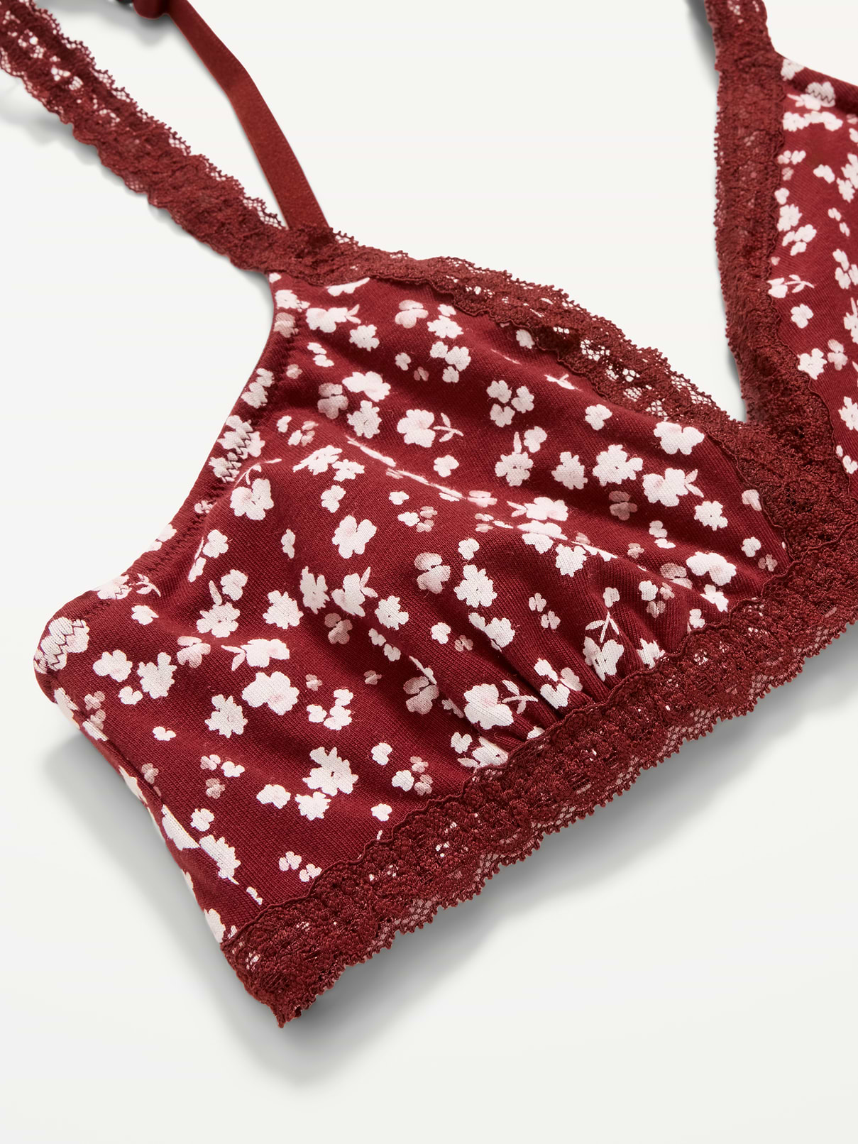 Image number 2 showing, Lace-Trim Cotton Triangle Bralette