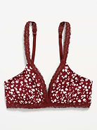 Image number 1 showing, Lace-Trim Cotton Triangle Bralette
