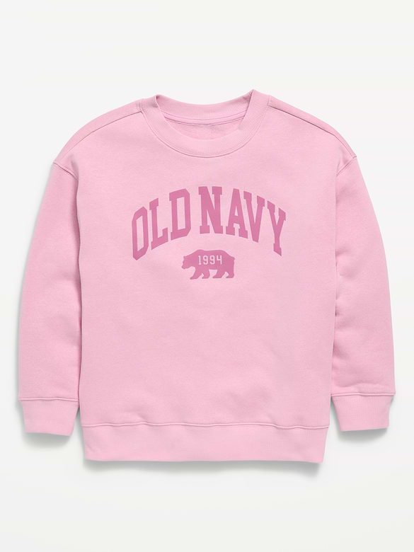Oversized Logo Graphic Crew-Neck Sweatshirt for Boys