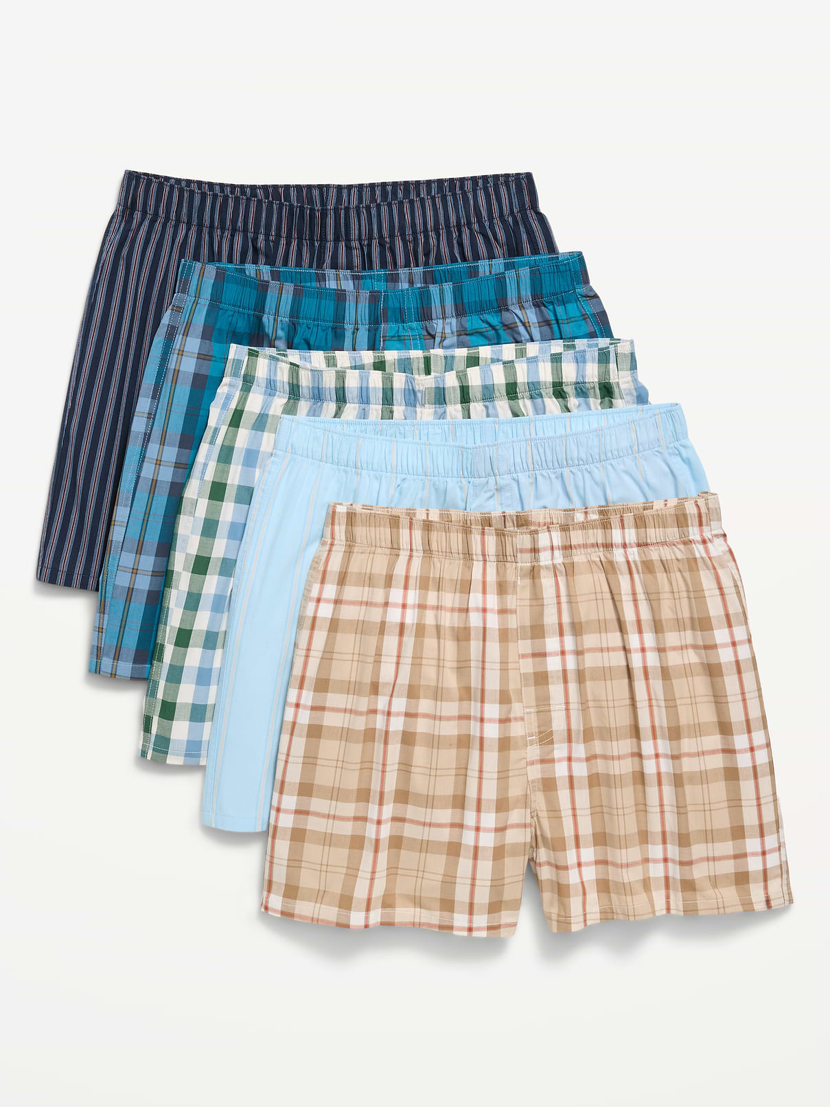 Image number 1 showing, 5-Pack Soft-Washed Boxer Shorts -- 3.75-inch inseam