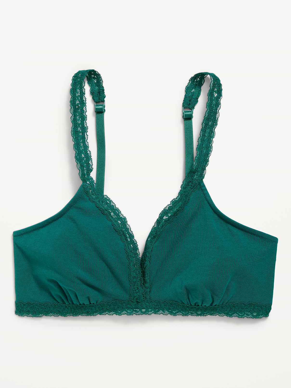 Image number 4 showing, Lace-Trim Cotton Triangle Bralette