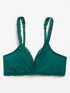 Image number 4 showing, Lace-Trim Cotton Triangle Bralette