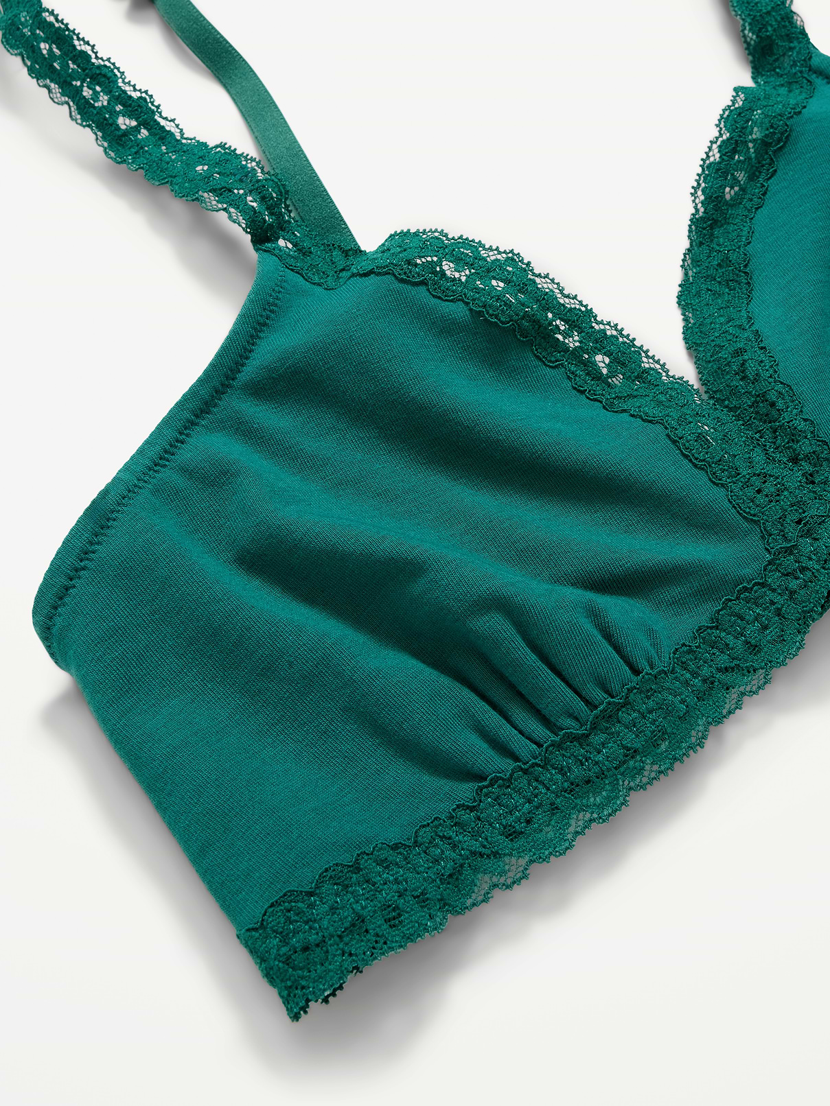 Image number 3 showing, Lace-Trim Cotton Triangle Bralette
