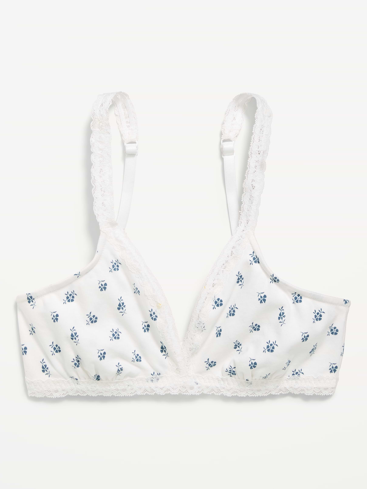 Image number 4 showing, Lace-Trim Cotton Triangle Bralette
