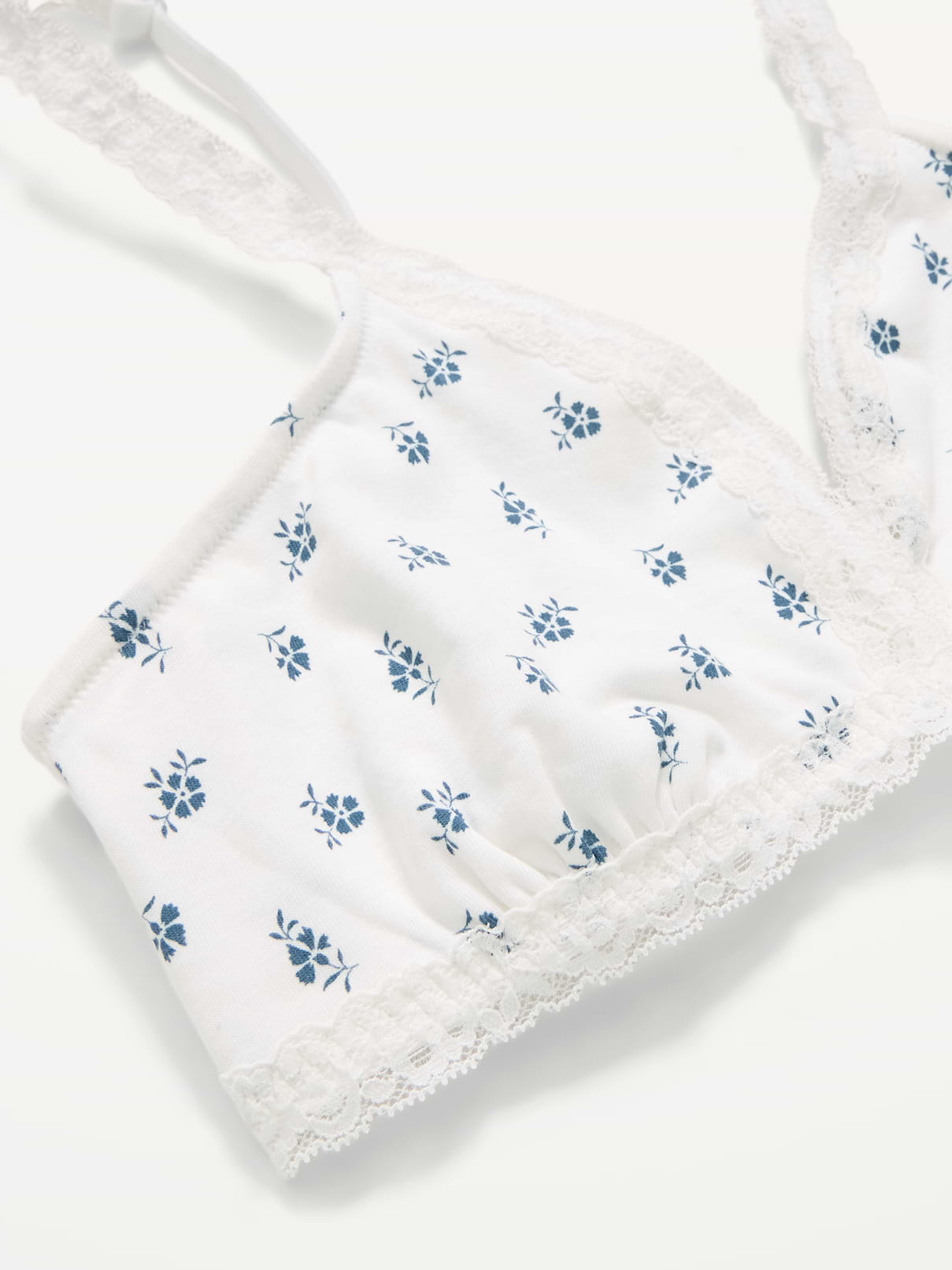 Image number 3 showing, Lace-Trim Cotton Triangle Bralette