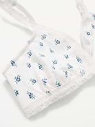 Image number 3 showing, Lace-Trim Cotton Triangle Bralette