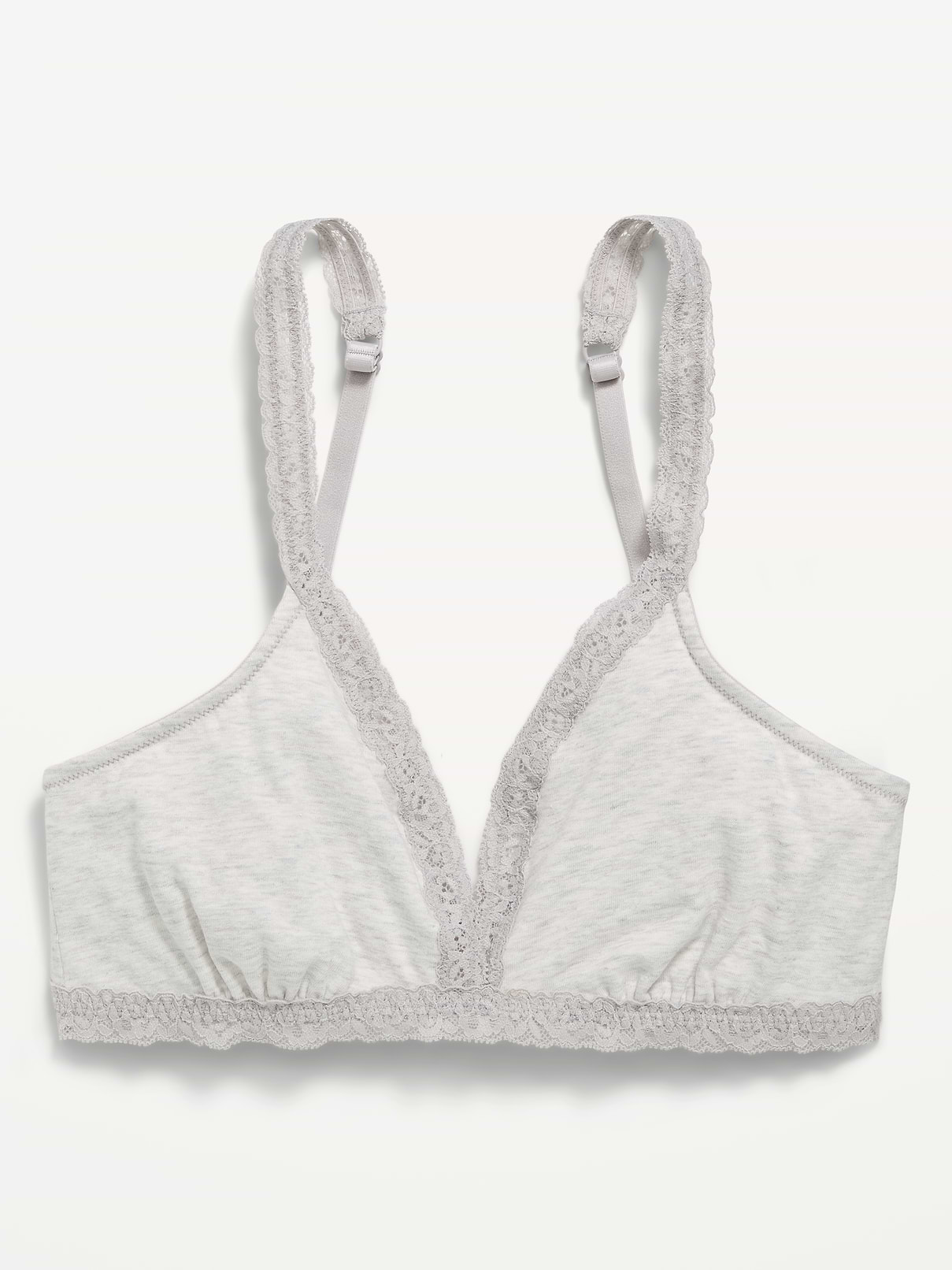 Image number 4 showing, Lace-Trim Cotton Triangle Bralette