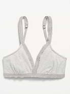 Image number 4 showing, Lace-Trim Cotton Triangle Bralette