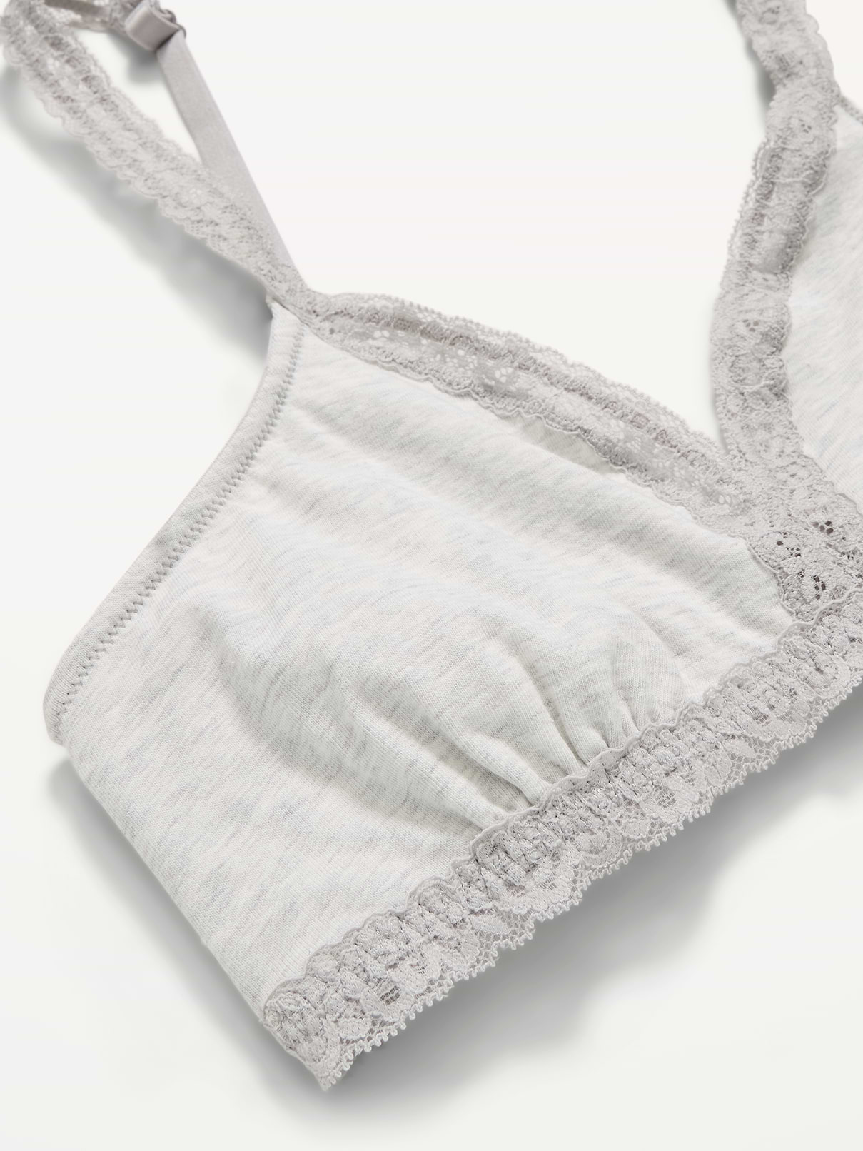 Image number 3 showing, Lace-Trim Cotton Triangle Bralette