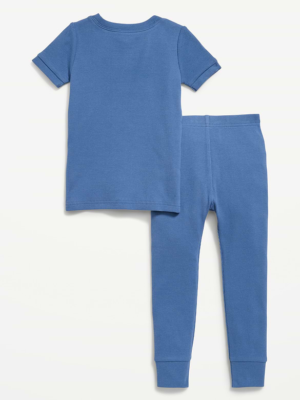 Snug-Fit Ribbed Pajama Set for Toddler & Baby