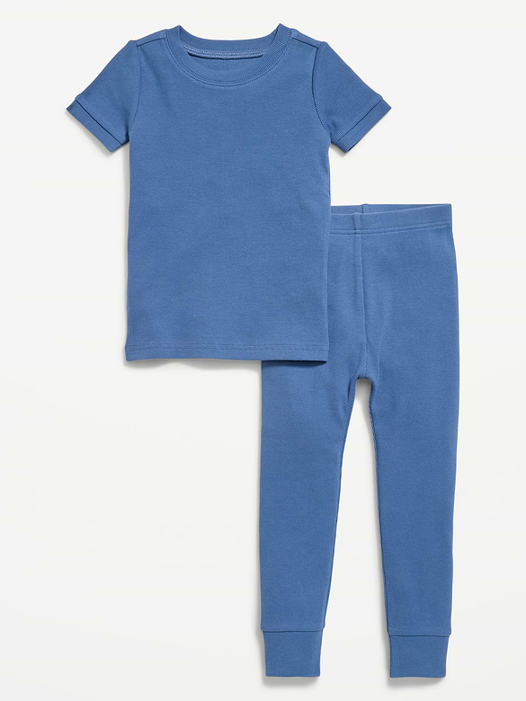 Snug-Fit Ribbed Pajama Set for Toddler & Baby