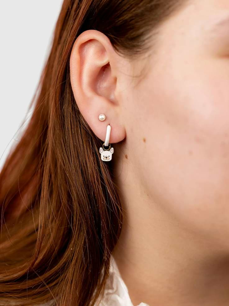 Image 3 of 3, Pierced Co Dog Charms for Huggie Earrings