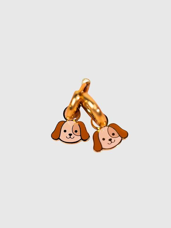 Pierced Co Dog Charms for Huggie Earrings