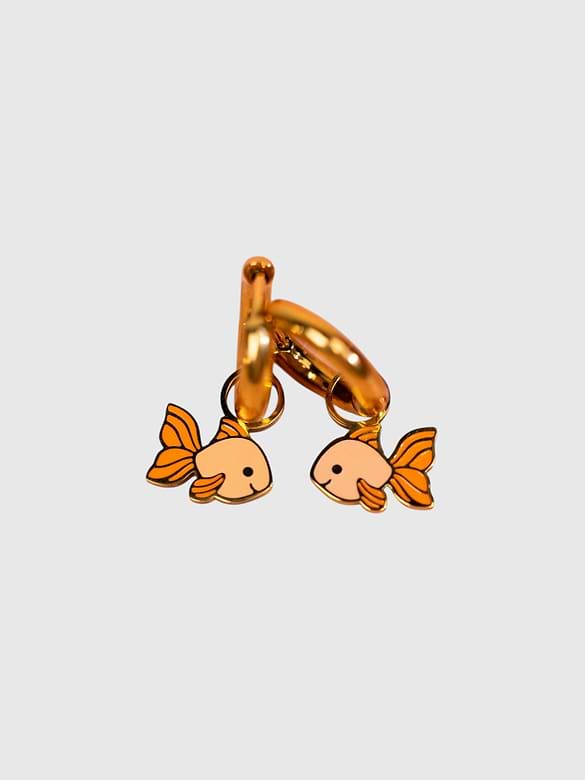 Pierced Co Goldfish Charms for Huggie Earrings