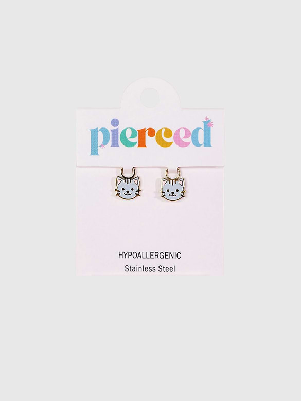 Pierced Co Cat Charms for Huggie Earrings