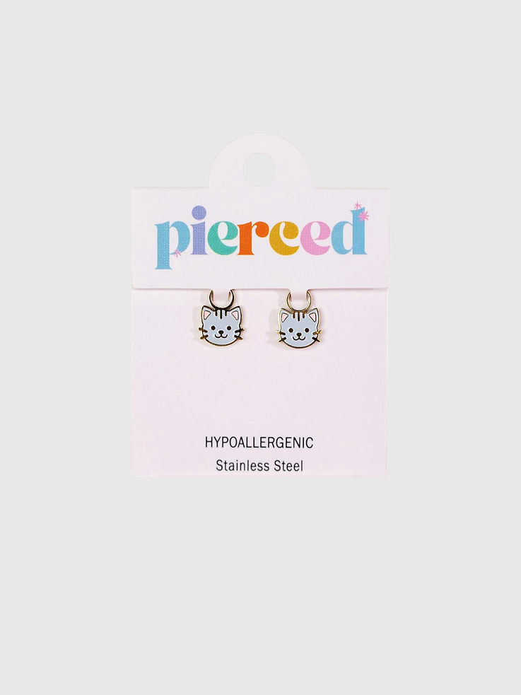 Image number 1 showing, Pierced Co Cat Charms for Huggie Earrings