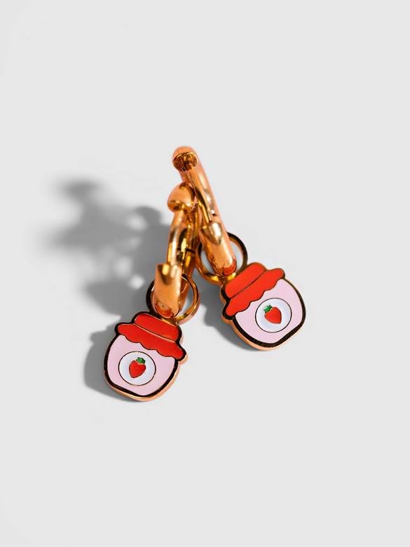Pierced Co Strawberry Jam Charms for Huggie Earrings