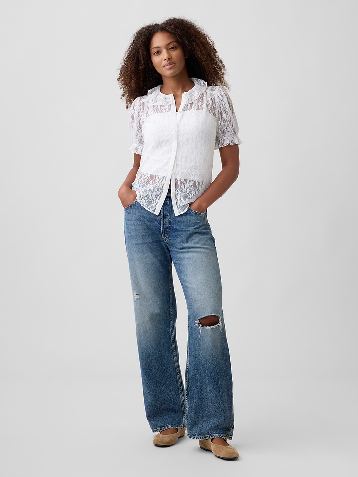 Image number 3 showing, Relaxed Lace Ruffle Top