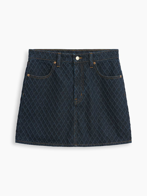 Textured Denim Mini Skirt