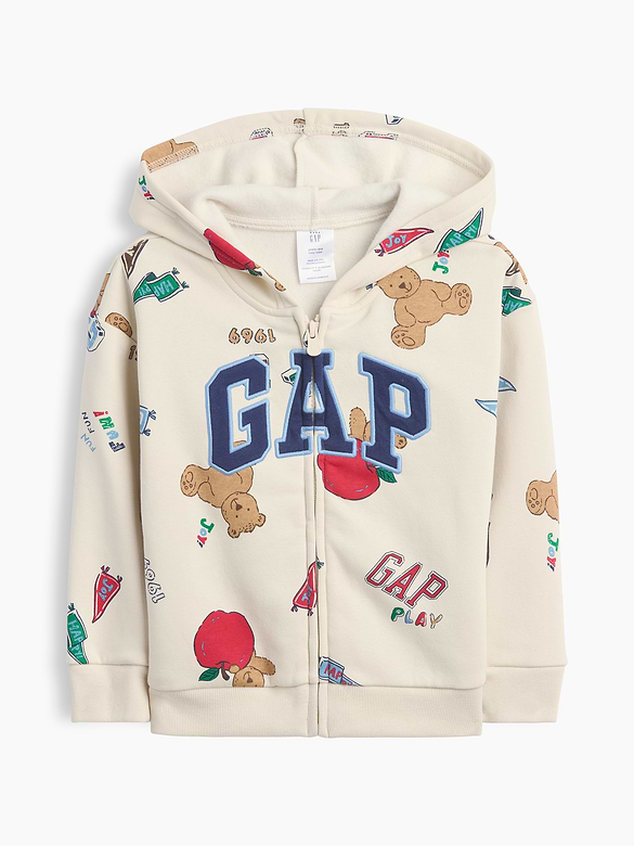 babyGap Relaxed Print Logo Zip Hoodie