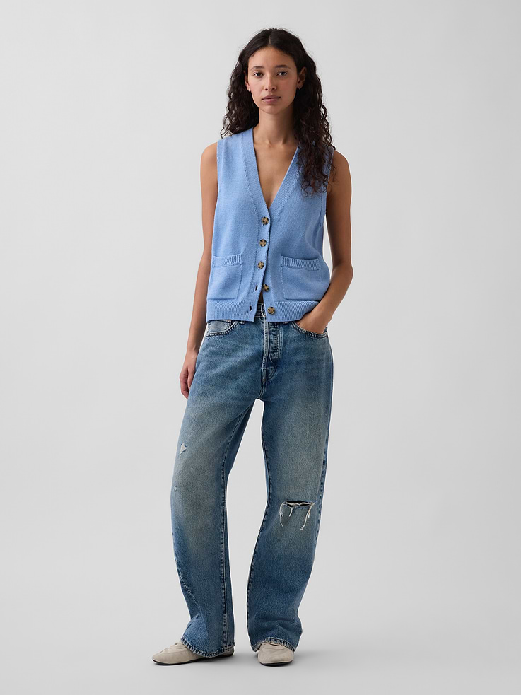 Image number 2 showing, 100% Cotton Pocket Sweater Vest