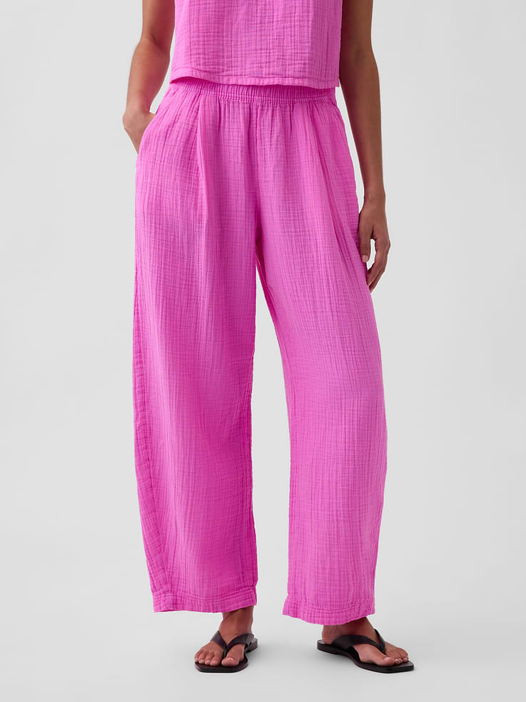 Image number 2 showing, Cotton Gauze Easy Barrel Pants