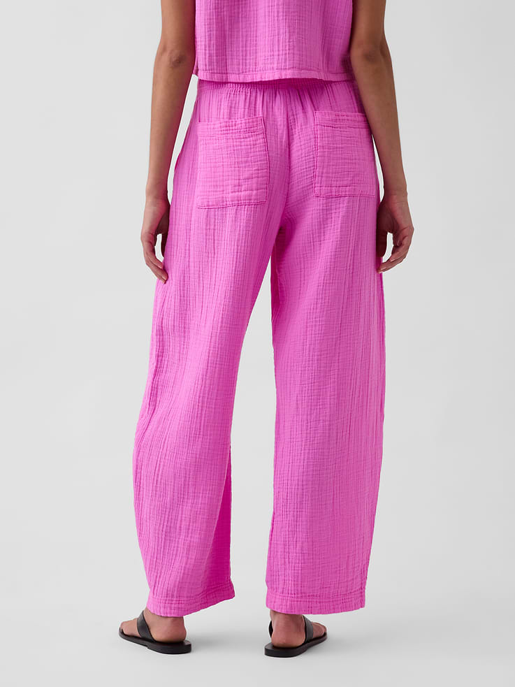 Image number 4 showing, Cotton Gauze Easy Barrel Pants