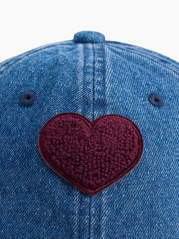 Kids Terry Heart Denim Baseball Hat
