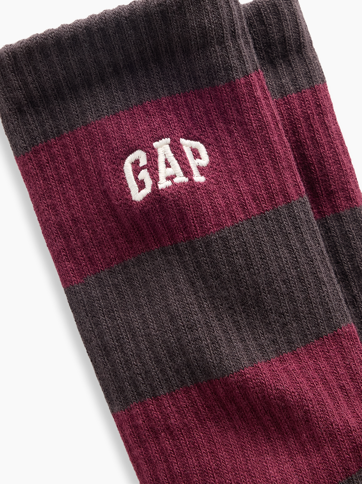 Image number 2 showing, Rugby Stripe Logo Crew Socks