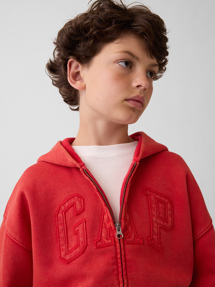 Image number 1 showing, Kids VintageSoft Relaxed Logo Zip Hoodie