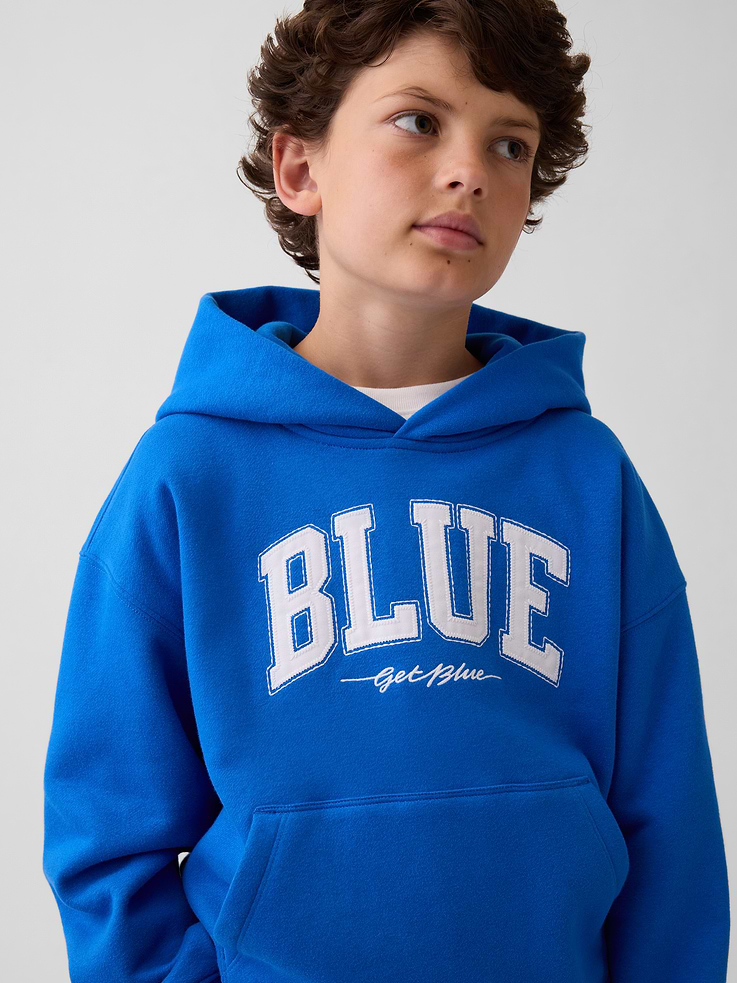 L'image numéro 4 présente Chandail à capuchon décontracté VintageDoux Get Blue pour Enfant