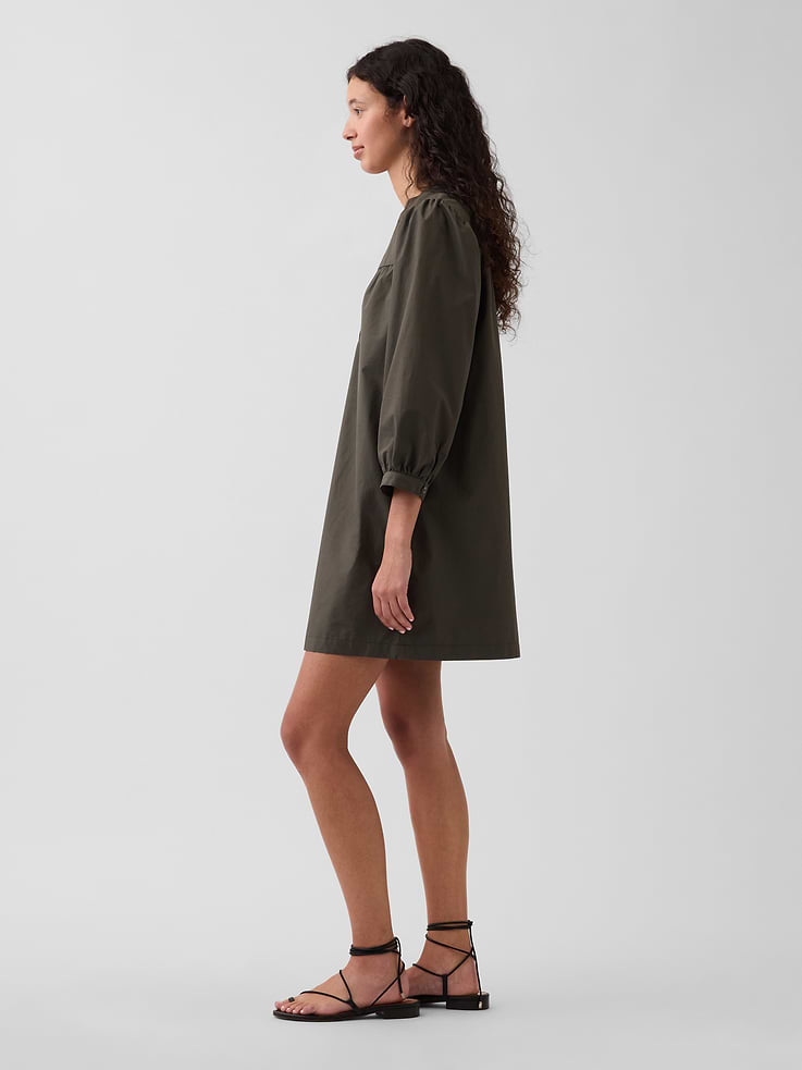 Image number 3 showing, Poplin Henley Mini Dress