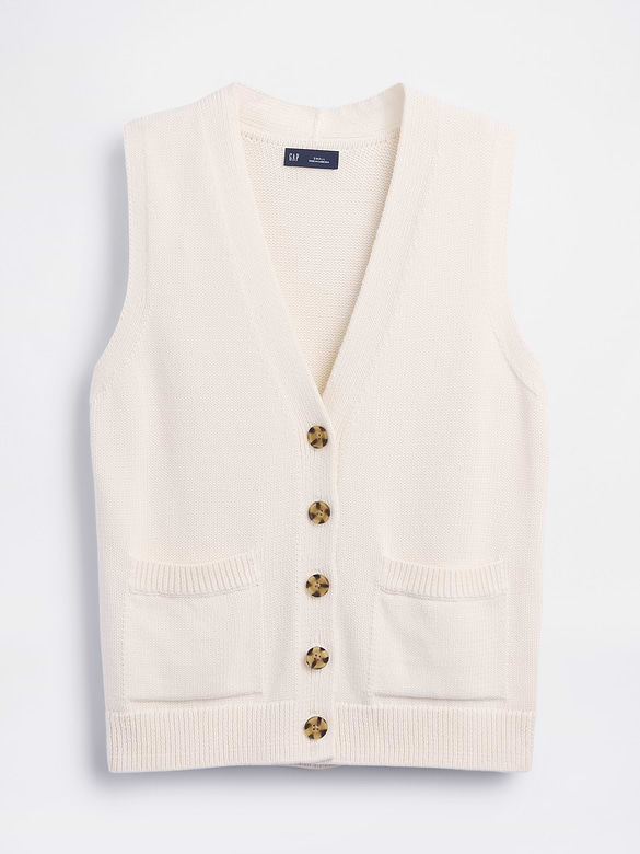 100% Cotton Pocket Sweater Vest