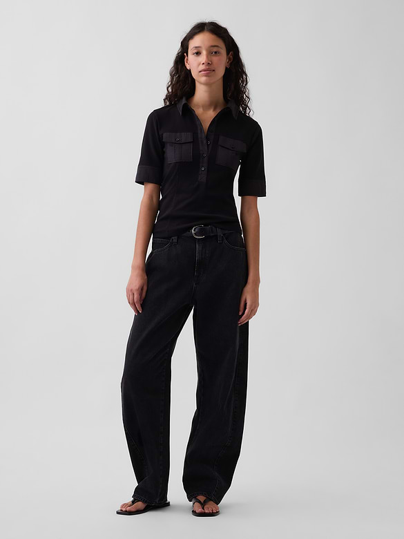 Modern Elbow-Sleeve Utility T-Shirt