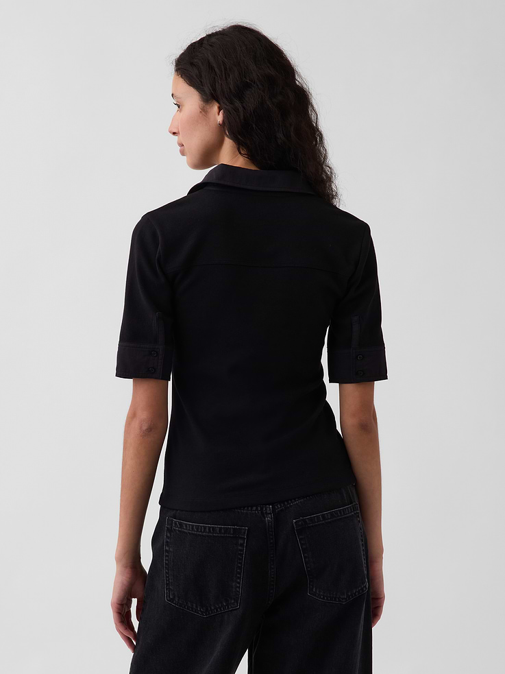 L'image numéro 3 présente T-shirt utilitaire moderne à manches au coude