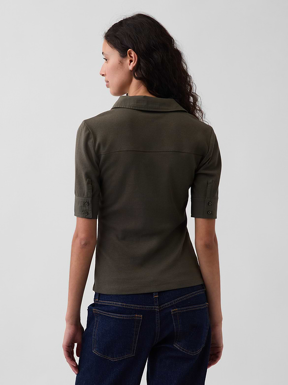 Modern Elbow-Sleeve Utility T-Shirt