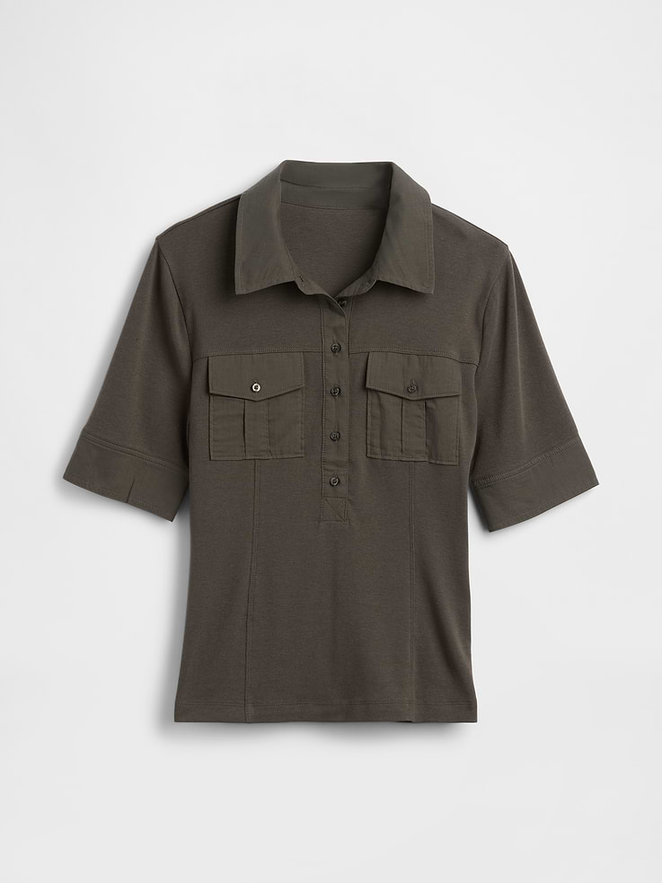 L'image numéro 5 présente T-shirt utilitaire moderne à manches au coude