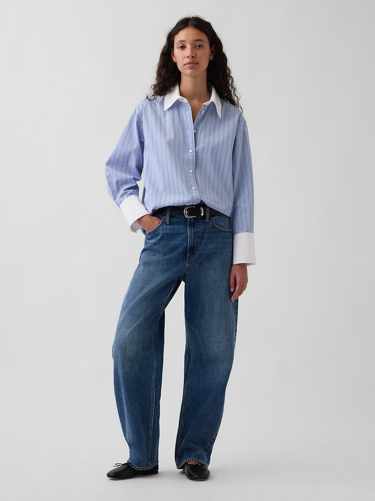 Image number 2 showing, Organic Cotton Poplin Big Shirt