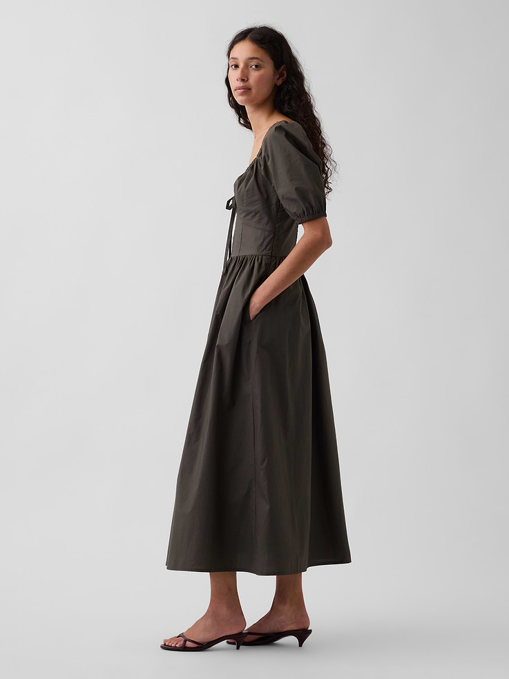 Image number 3 showing, Puff-Sleeve Corset Maxi Dress