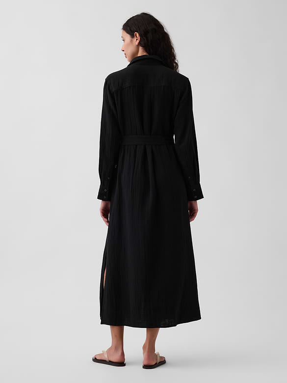 Cotton Gauze Maxi Shirtdress