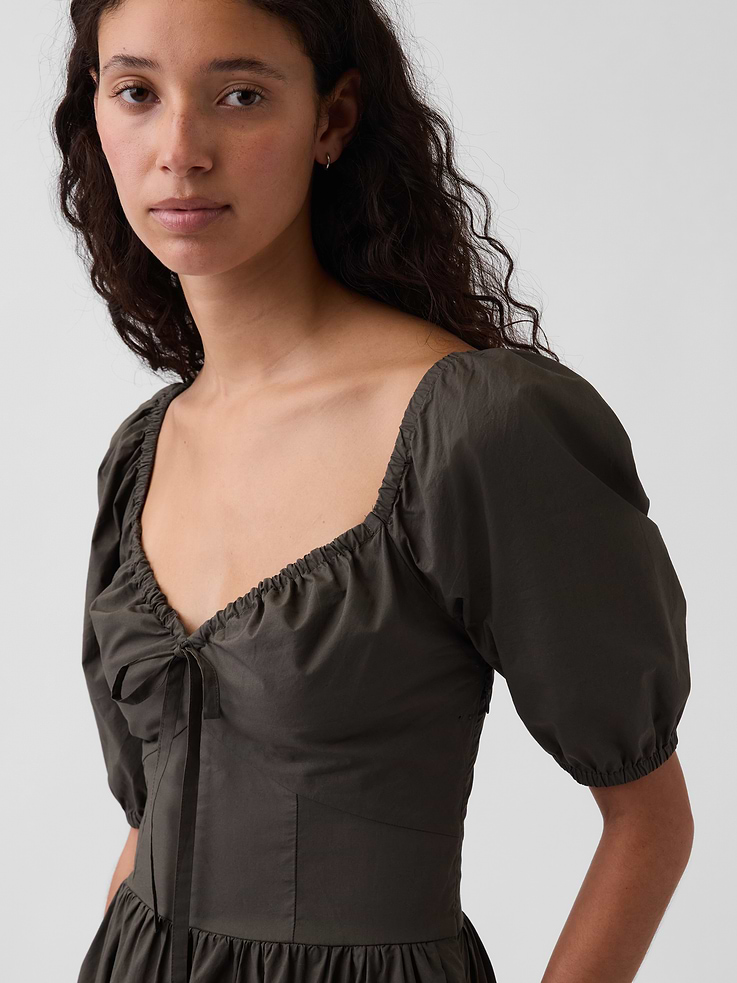 Image number 4 showing, Puff-Sleeve Corset Maxi Dress