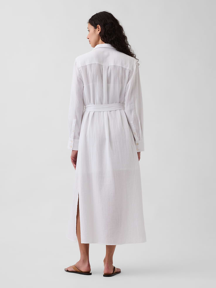 Image number 2 showing, Cotton Gauze Maxi Shirtdress