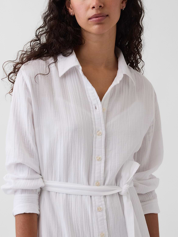 Cotton Gauze Maxi Shirtdress