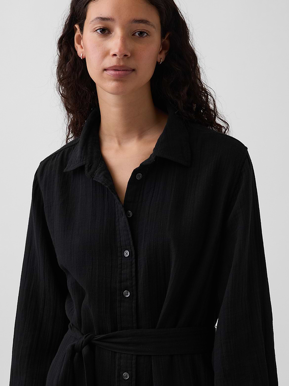 Cotton Gauze Maxi Shirtdress