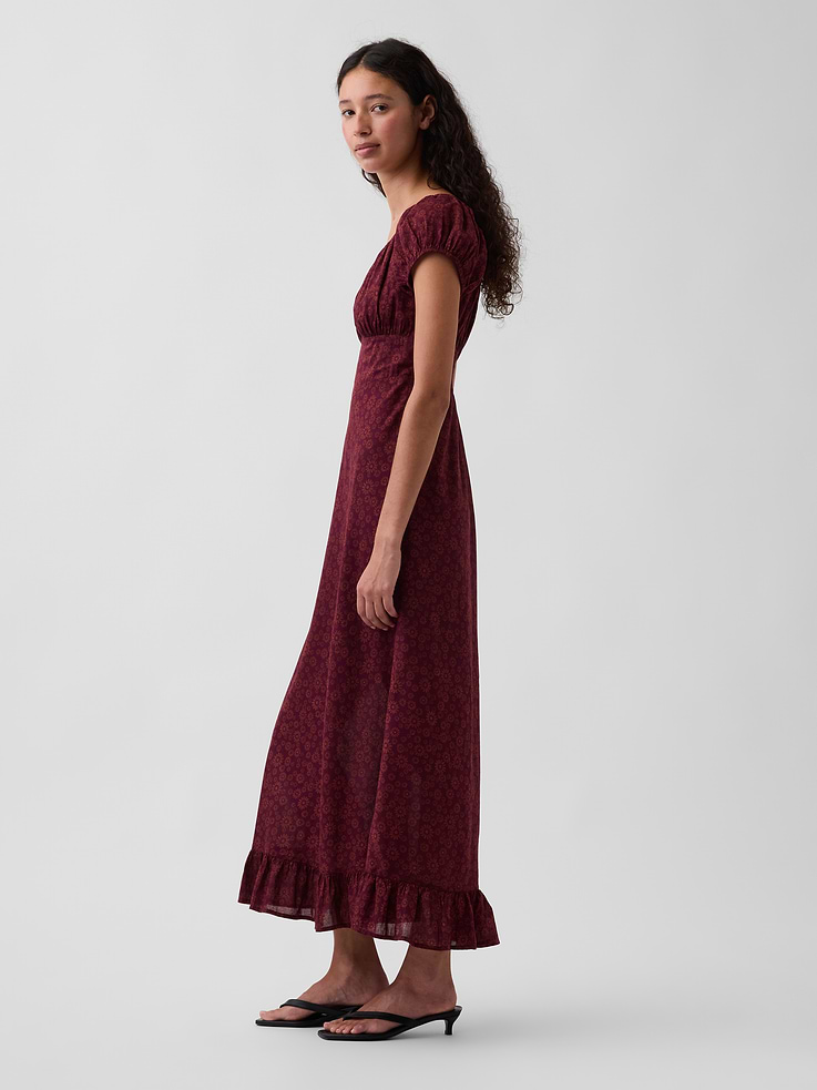 Image number 3 showing, V-Neck Ruffle Hem Maxi Dress