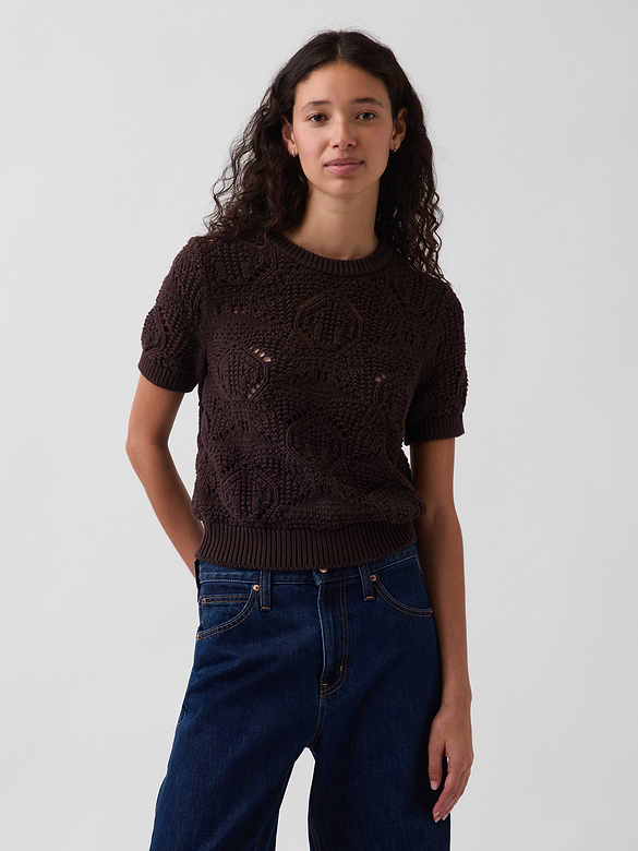 100% Cotton Crochet Sweater