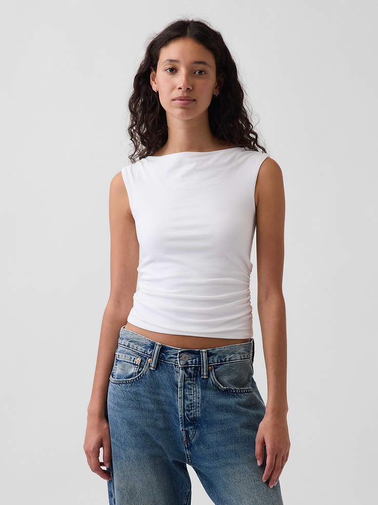Image number 1 showing, CloseKnit Jersey Ruched Crop Top