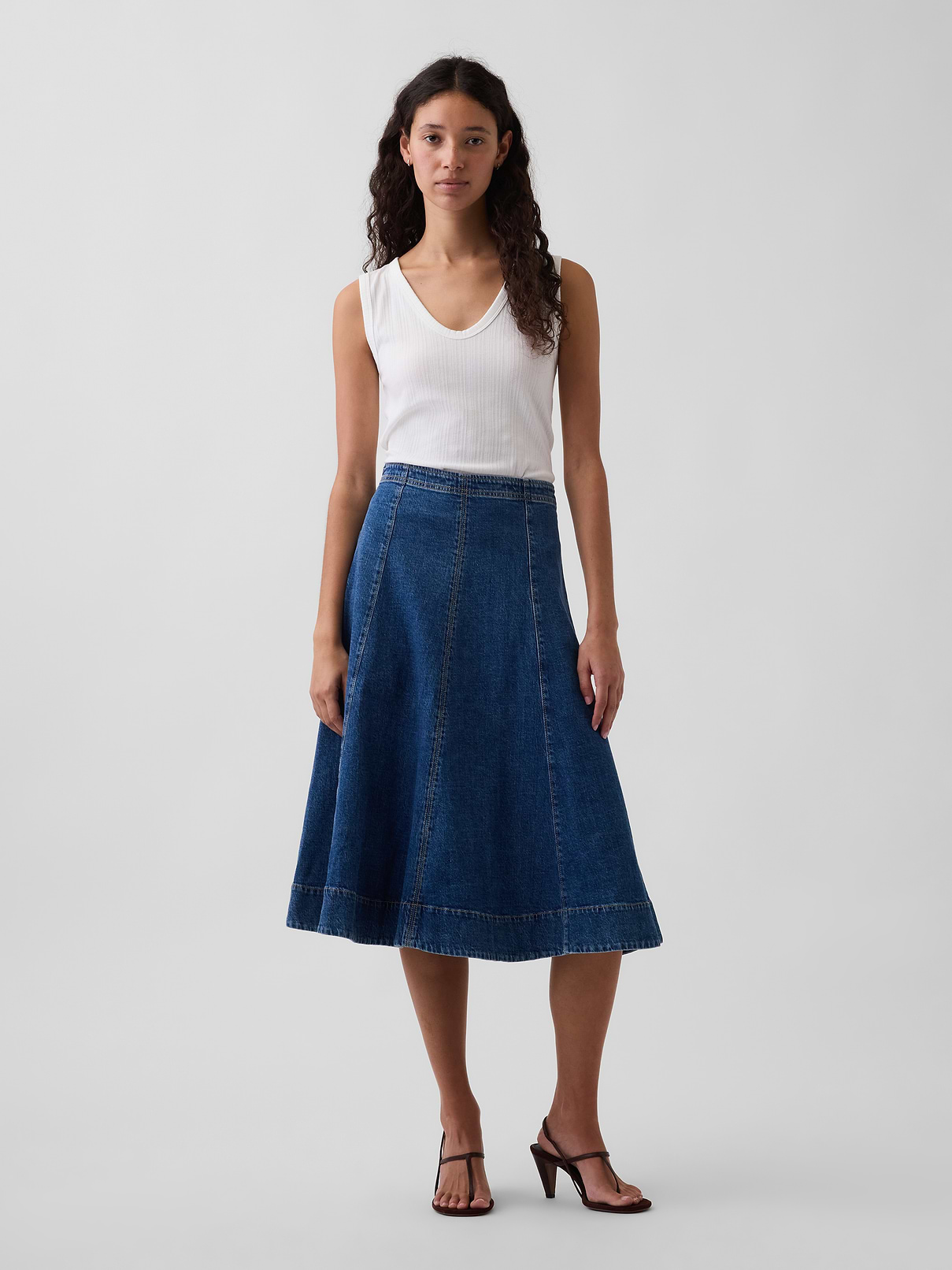 Denim Midi Tulip Skirt