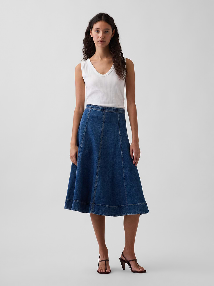 Image number 1 showing, Denim Midi Tulip Skirt